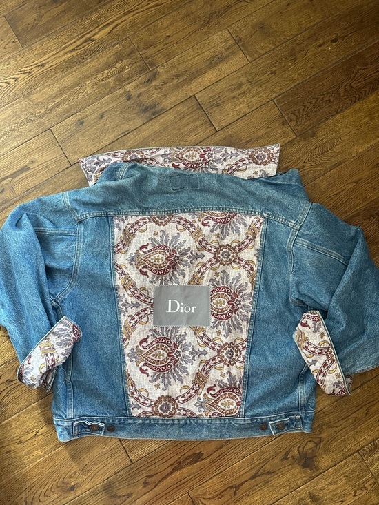 Levi's Jackets & Blazers - Refurbished Dior levi Blue Denim Jacket with Multicolor Paisley oversized large